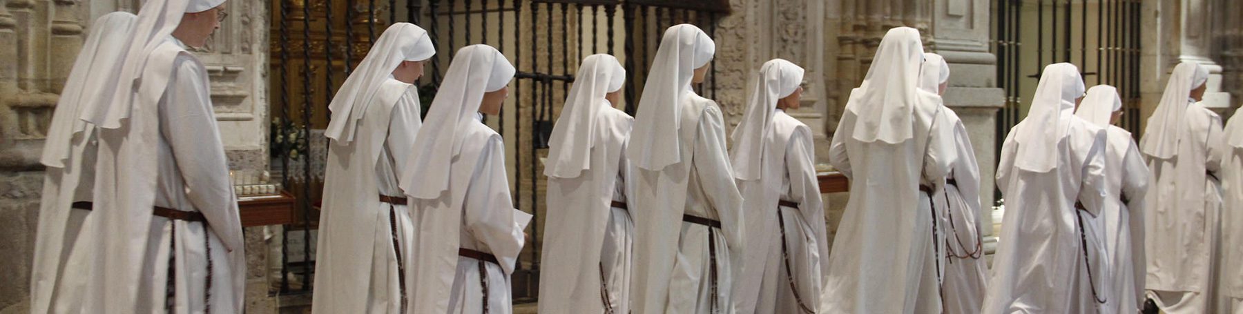 Religious Sisters Walking in a line